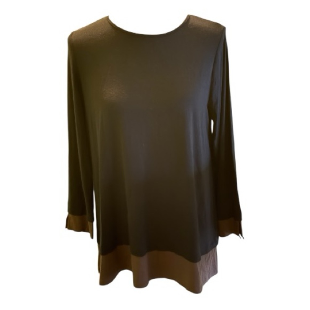 J Jill Wearever Collection Medium black/brown top new with tags rayon/lycra
